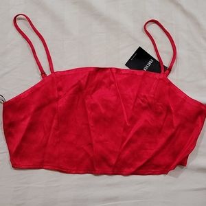 Red cropped top with adjustable strap size M